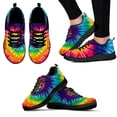 thumbnail image 1 of Zapatillas deportivas con efecto tie-dye para mujer, con estampado de arte abstracto, cómodas zapatillas con cordones, zapatillas deportivas para caminar, zapatos para mujer, 1 of 6