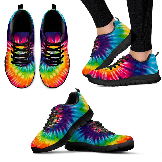 Zapatillas deportivas con efecto tie-dye para mujer, con estampado de arte abstracto, cómodas zapatillas con cordones, zapatillas deportivas para caminar, zapatos para mujer