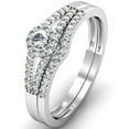thumbnail image 2 of Dazzlingrock Collection 0.40 Carat (ctw) 18k Round Diamond Ladies Split Shank Halo Style Bridal Ring Engagement Matching Wedding Band Set, White Gold, Size 5.5, 2 of 5