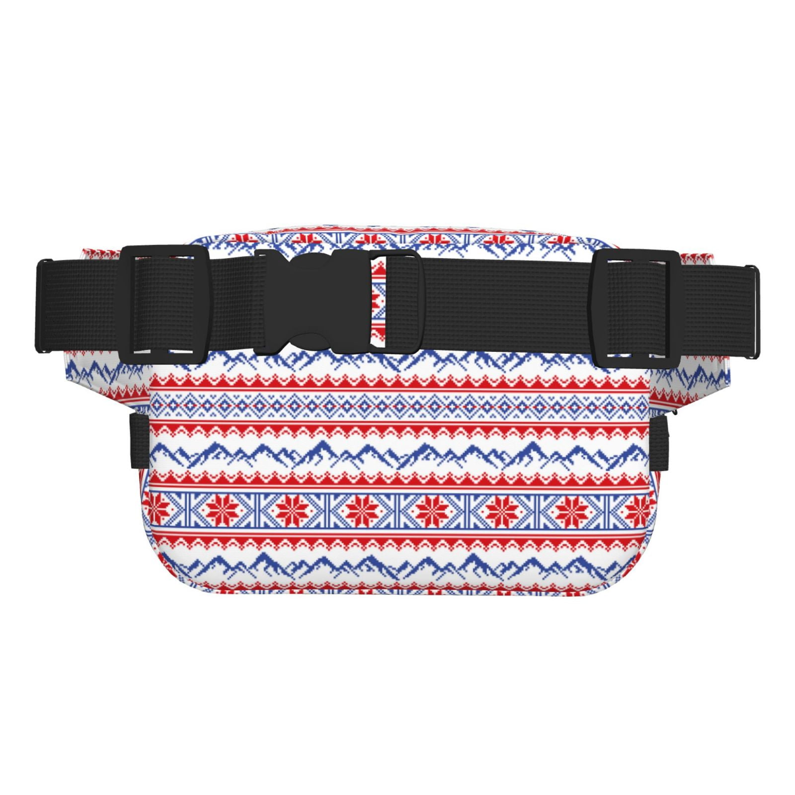Picia red blue Snow Mountain Print Square Double-Layer Waist Bag Mini Adjustable Waist Belt Bag Exercise Running Travel Hiking