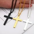 thumbnail image 3 of GKNET 2024 Fashion Stainless Steel Cross Pendant Necklace Chain Women Men Delicate Jewelry Gift-Silver, 3 of 9
