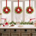 thumbnail image 5 of Guvpev 6 Pieces 10" Mini Christmas Wreath with Red Berry, Cabinet Wreaths for Kitchen, Small Christmas Wreath with Red and Black Plaid Bow, Farmhouse Wreath for Holiday Xmas Party Decorations, 5 of 14