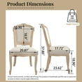 thumbnail image 6 of French Country Dining Chairs Set of 2, Hand-Carved Wooden Legs & Upholstered Fan-Back Design, Disassemblable Space-Saving Kitchen Chairs with Linen-Cotton Seats for Formal Dining Rooms, 6 of 9
