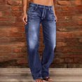 thumbnail image 5 of FrzhBrz Womens Jeans Loose Straight Wide Leg Boyfriend Jeans Casual Y2K Denim Pants with Pockets, 5 of 7