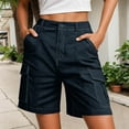 thumbnail image 2 of Laipiong Women's Casual Cargo Shorts Elastic High Waisted Multi Pocket Relaxed Wear Suitable for Summer Activities, 2 of 5
