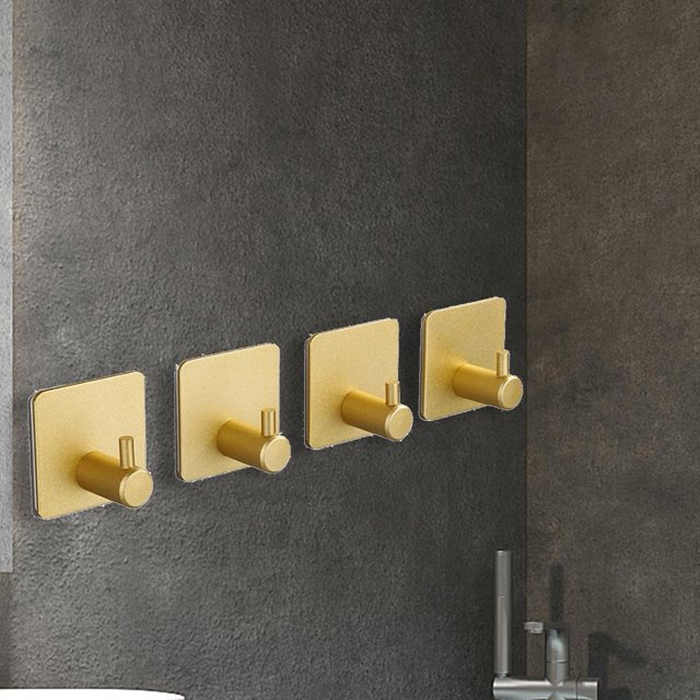 Ganchos para colgar toallas de cocina sin perforacionessoporte para baño montado en la pared (dorado) Ndcxsfigh Nuevos Originales