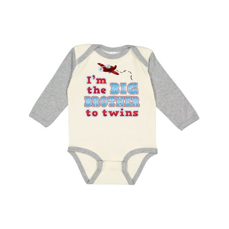 

Inktastic I m the big brother to twins. Gift Baby Boy Long Sleeve Bodysuit