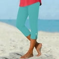 thumbnail image 5 of Capri Leggings for Women 2026 Summer Elastic High Waist Side Split Hem Casual Workout Cropped Yoga Pants, 5 of 9