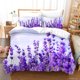thumbnail image 3 of 3D púrpura lavanda floral funda de edredón juego de ropa de cama funda nórdica fundas de almohada, 3 of 3