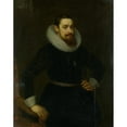 thumbnail image 2 of Gortzius Geldorp 12x14 Black Ornate Wood Framed Double Matted Museum Art Print Titled: Jeremias Boudinois (1610), 2 of 5