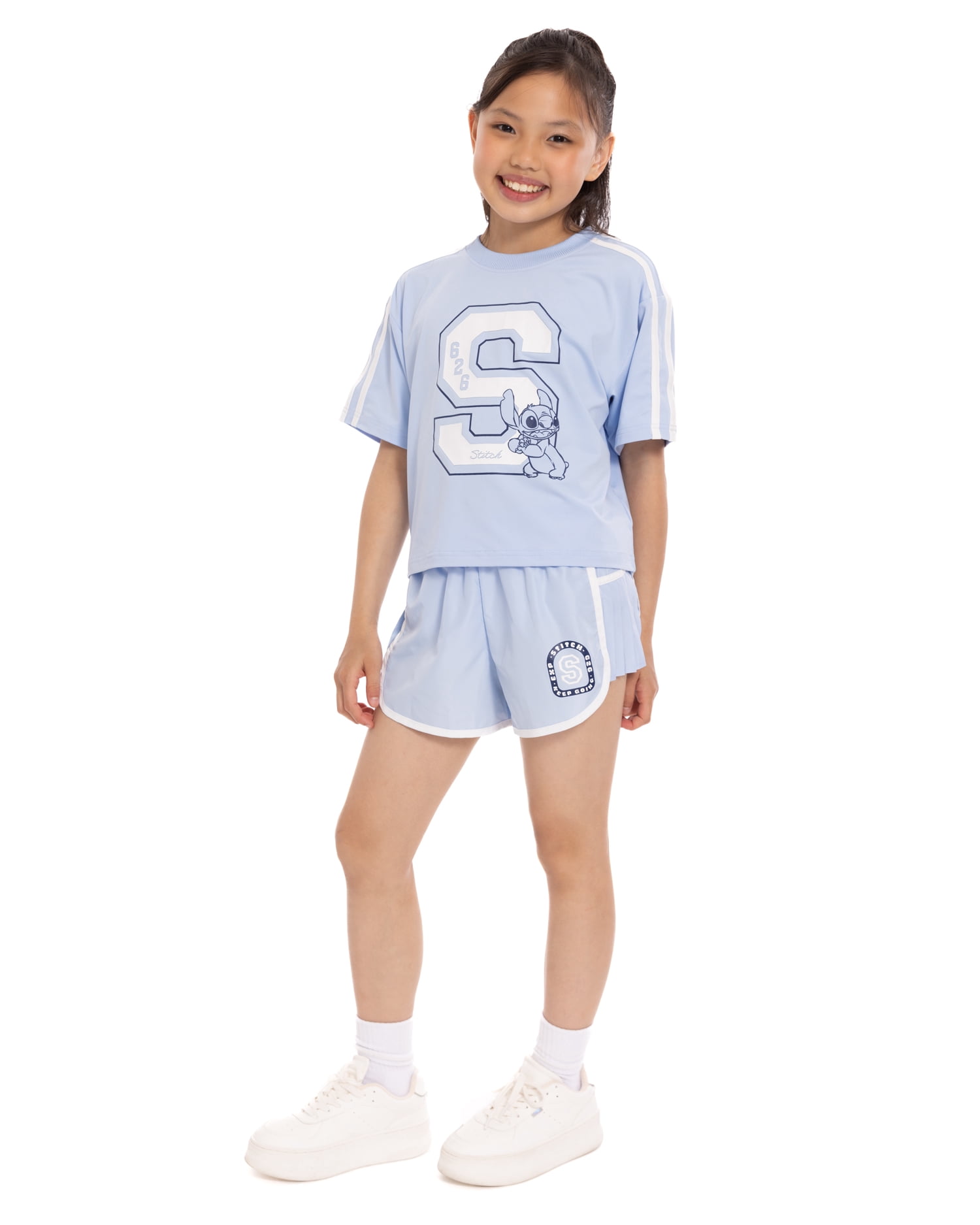 Stitch Girls Active Graphic Jersey with Short Sleeves, Sizes 4-12