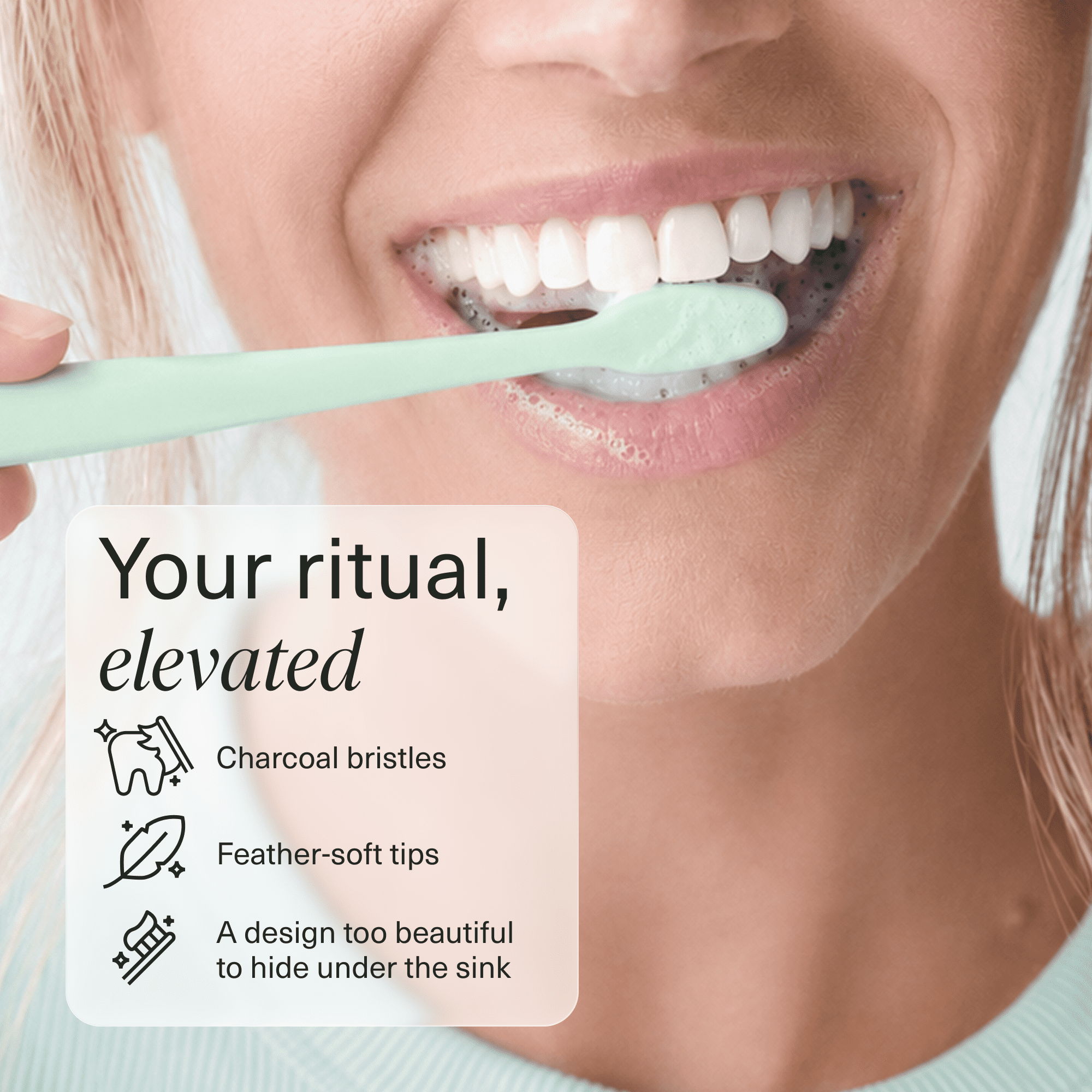 Boka Activated Charcoal Soft Bristle Toothbrush, Mint Green, 1 Pack