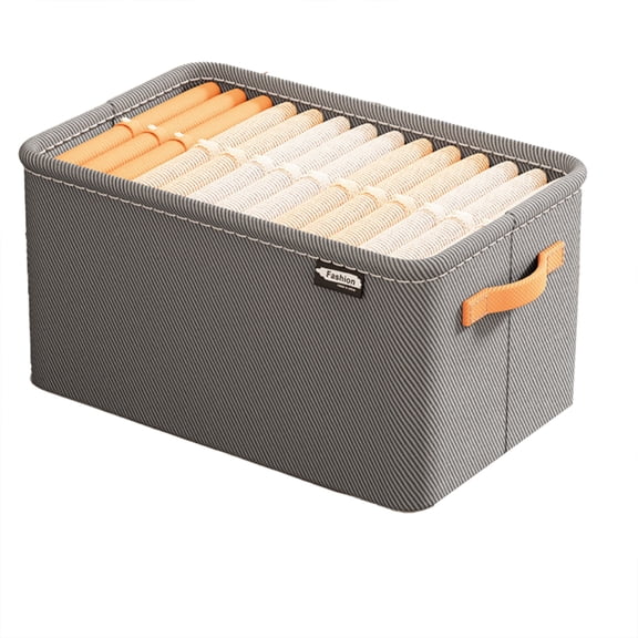 Small Gray RecGraygular Fabric Storage Bin with Handles, Back to School Dorm Room Essentials Misc Closet Organizer