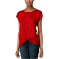 thumbnail image 2 of I.N.C Womens Twist Front Pullover Blouse, Red, XX-Large, 2 of 2