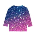 thumbnail image 5 of Auroural Kids Long Sleeve Shirts Children's Fashion Printed 3/4 Sleeve Round Neck Pullover Base Shirt Long Sleeved Round Neck Top/shirt Multicolor 110, 5 of 5