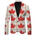thumbnail image 1 of WILLBEST Men's Casual Suit Jacket with Canadian Maple Lightweight Comfortable Stylish for Spring Summer Fall Daily Wear M i-Red, 1 of 5