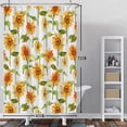 thumbnail image 3 of SUNOLIFE Yellow Sunflower Shower Curtain,Floral Waterproof Fabric Bathroom Curtain with Hooks,72x72 in, 3 of 5