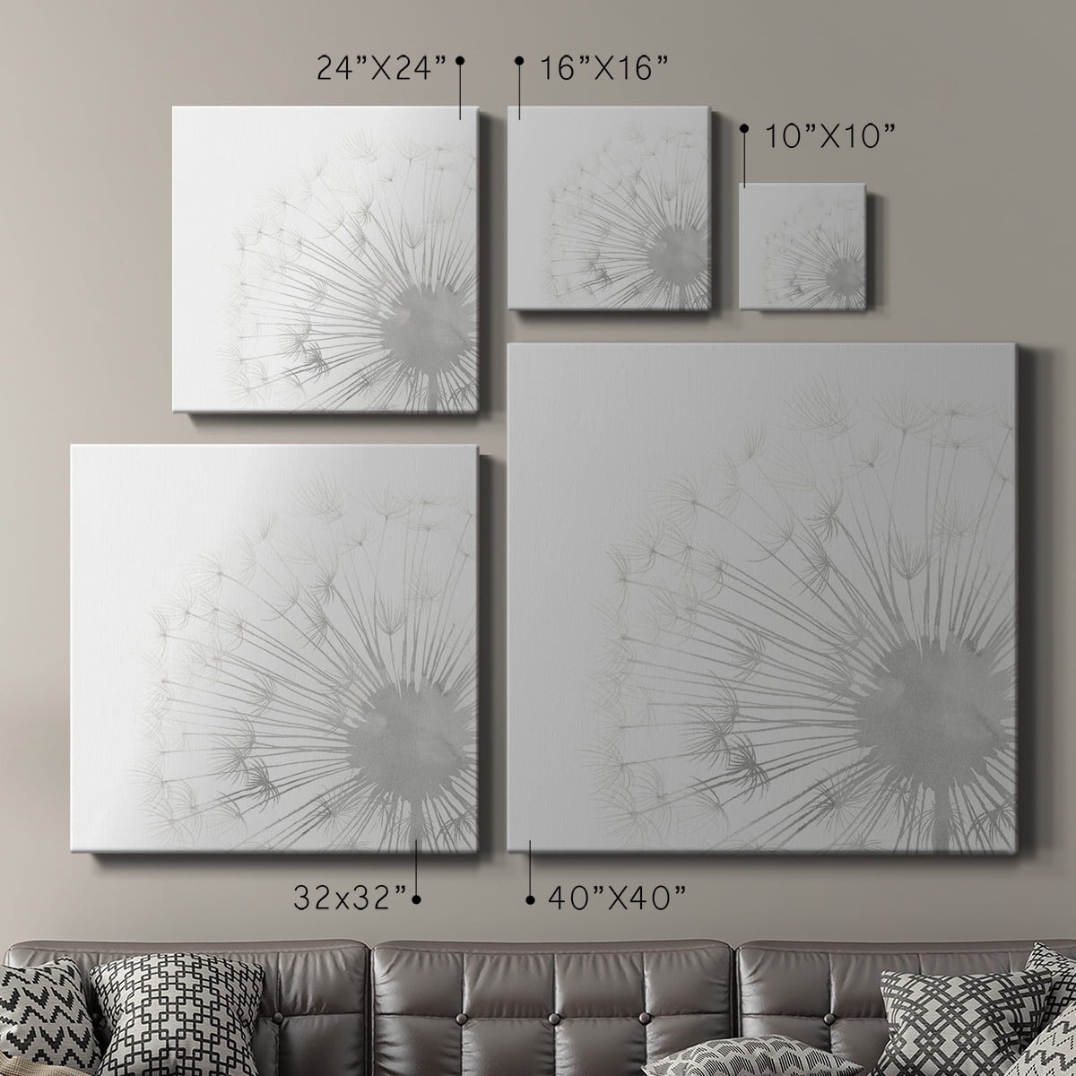 Wexford Home Dandelion Whisper II-Premium Gallery Wrapped Canvas, 40" x 40" - Ready to Hang