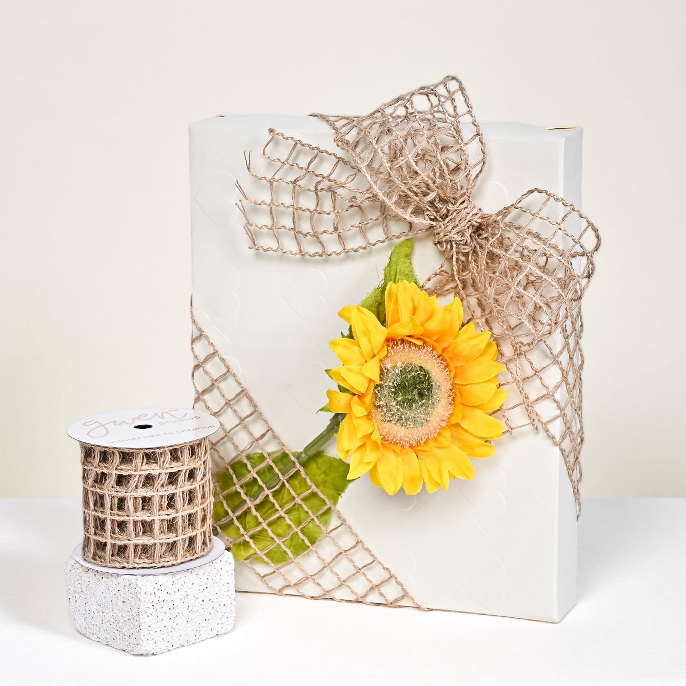 Gwen Studios 2.5" Natural Burlap Ribbon, 3 yards