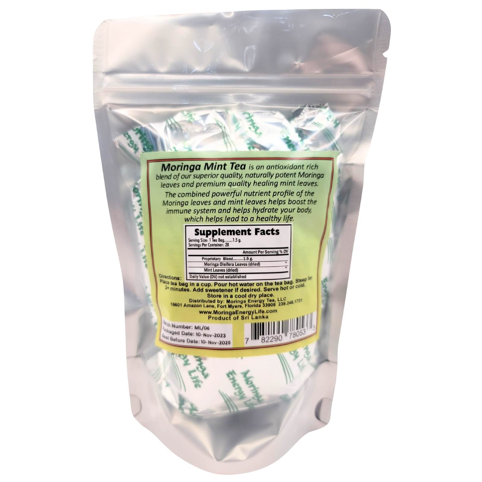 Moringa Mint Tea Bags by Moringa Energy Life, 28 Herbal Teas - image 2 of 5