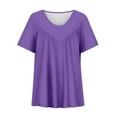 thumbnail image 2 of LiMoi Women Summer Clothes Woman Summer Tops Short Sleeve T Shirts Solid Color Top Tshirts Shirts for Women Plus Size New Arrivals, 2 of 4
