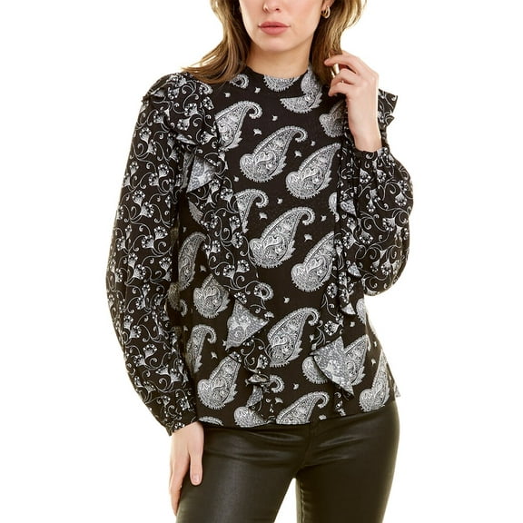 Ted Baker womens  High Neck Blouse, 1, Black