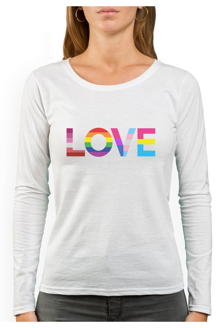 Plus sizes Love Lives Here Triblend Short sleeve t-shirt Rainbow Pride Month Shirt