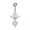 Silver D, variant on 1Pc Belly Ring Navel Ring Bell Button Ring Flower Shape for Women US-Silver E