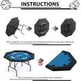 thumbnail image 4 of 47 Inch Octagon Foldable Poker Table, 8 Player Texas Holdem Gaming Table with Cup Holders, Water Resistant Cushioned Rails, Portable Card Table for Home Party Game Night - Blue（plastic cup）, 4 of 7
