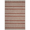 thumbnail image 2 of SAFAVIEH Courtyard Patrice Striped Indoor/Outdoor Area Rug, Red/Beige, 7'10" x 7'10" Round, 2 of 4