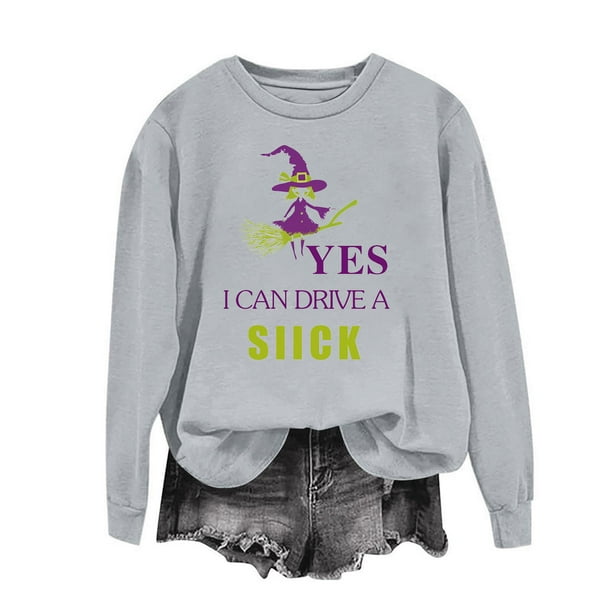 Heisall Womens Hoodies Halloween Print Long Sleeve Loose Casual Crew Neck Sweatshirts 2025 New Arrival Fashion Style