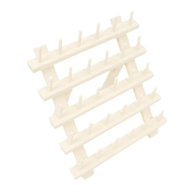 KLKCMS Sewing Thread Rack 30 Spools Holder Sewing Organizer for Decoration Quilting Milky White