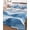 Blue, variant on Blue Coastal Beach Queen Size Down Alternative Comforter, Lightweight Comforter Quilt Bedding Set with Pillow Shams Modern Oil Painting Nautical All Seasons Bed Comforter Duvet Insert 90"x96"