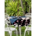 thumbnail image 2 of Outdoor Tablecloth with Umbrella Hole and Zipper, Christmas Tree Black Round Table Cloth 54 Inch Waterproof Tablecloth, Merry Xmas Snowflakes Rustic Vintage Picnic Table Cover for Patio Camping, 2 of 7