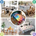 thumbnail image 5 of Colorful Rainbow Tie Dye Spiral Pattern Rectangle Tablecloth 60"x120",Waterproof Polyester Rectangle Table Cloth, Wipeable Spillproof Polyester Tablecloth for Dining, Camping, Indoor and Outdoor, 5 of 6