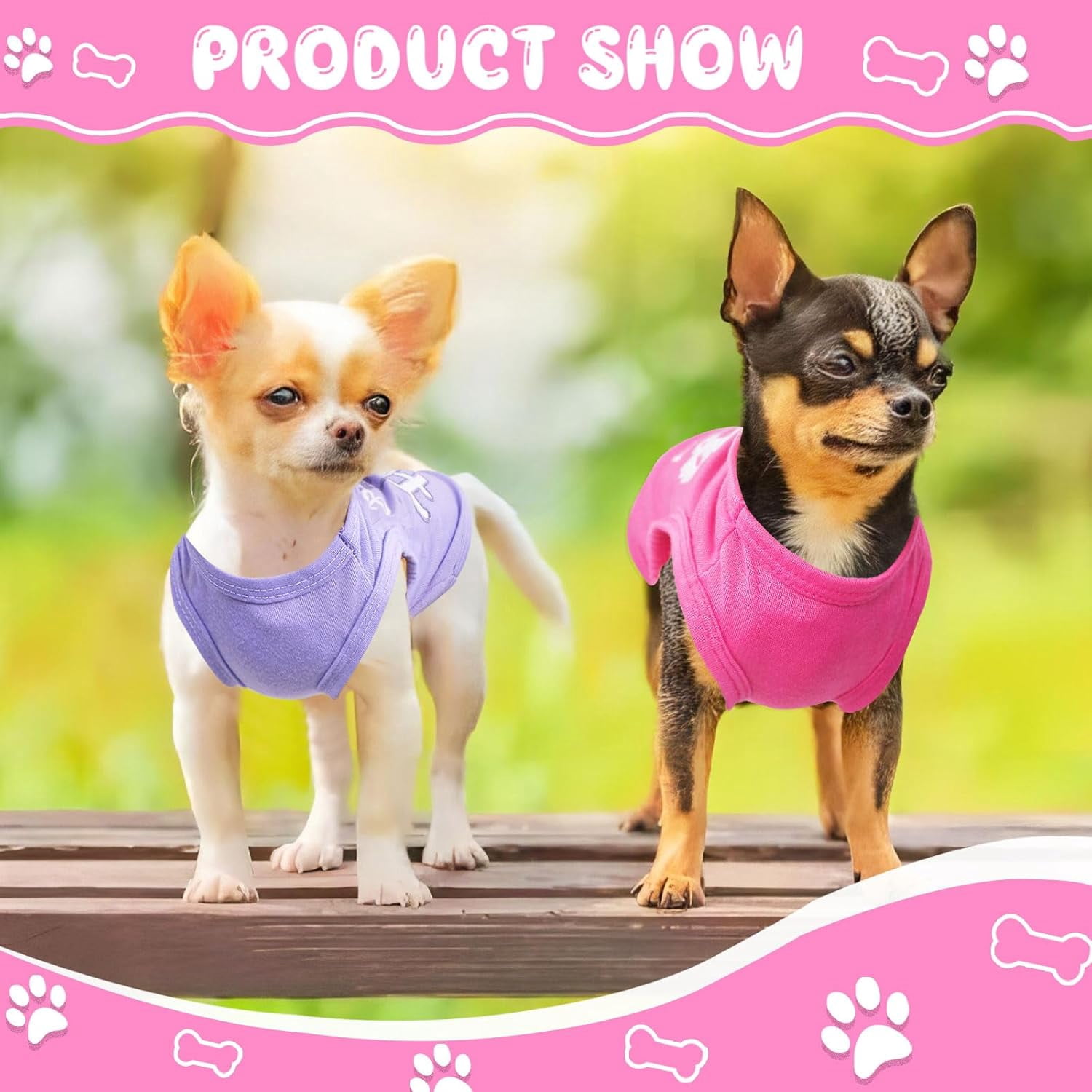 4 Pieces Puppy Clothes for Small Dogs Girl Summer Soft Puppy Clothes Cute Chihuahua Teacup Dog Clothes Female Dog Shirts Breathable Pet Clothing Pink Girl Dog Clothes (X-Small)