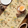 thumbnail image 4 of Table Runner - 48 Inch Long, Easter Rabbits Kitchen Dining Table Runner Dresser Scarves, Spring Yellow Flowers Country Plants Yellow Farmhouse Decor for Coffee Tables Wedding Party Banquet, 4 of 8