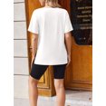 thumbnail image 2 of Weardear 3 Pack Women's Maternity Shirts V Neck Cuff Fold Pregnancy Tunic Tops Split Side Short Sleeve Pregnant Clothes, 2 of 6