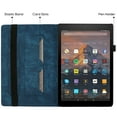 thumbnail image 2 of Allytech Case for Amazon Kindle Fire HD 8 8.0" Tablet (6th/7th/8th Gen,2016/2017/2018) with Pen Holder & Card Pocket, Auto Sleep Wake Multi-Angle Viewing Shockproof Soft TPU Back Cover, Darkblue, 2 of 9
