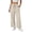 Beige, variant on Women's Elastic Waist Casual Straight Leg Chino Pants Full Length Mid Waist with Adjustable Drawstring and Side Pockets Relaxed Fit Soft Cotton Blend Trousers for Everyday Wear