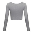 thumbnail image 5 of Fulijie Nobo Cropped Long Sleeve Work Out Shirt,Womens Tops,Women Fashion Lightweight Yoga Crop Tops Slim Fit Long Sleeve Workout T Shirts Blouse, 5 of 6