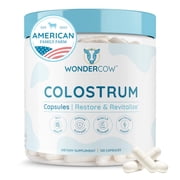 WONDERCOW Colostrum Capsules Supplement for Gut Health, Immune Support, Muscle Recovery & Wellness | Natural IgG Pure Whole Bovine Colostrum Superfood, Unflavored, 30 Servings