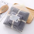 thumbnail image 1 of TopOne 2pcs Coral Fleece Luxury Linen Towel Set For Bathroom High Absorbent Quick Drying, 1 of 2