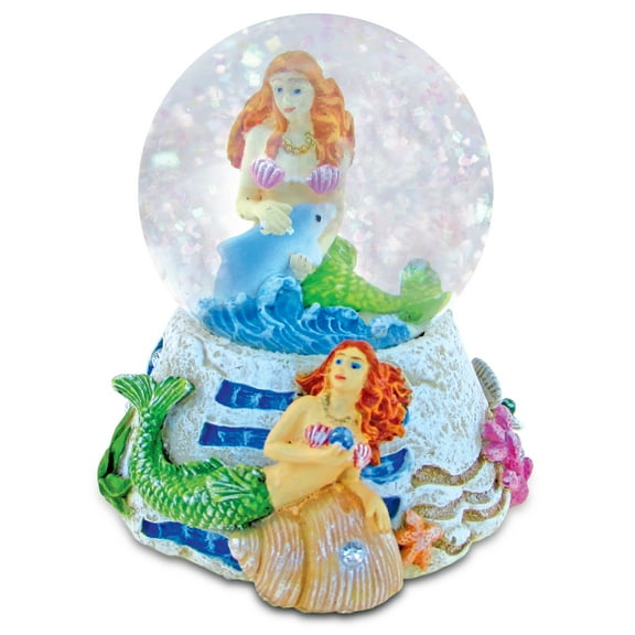 Puzzled Mermaid Dome Fantasy Underwater Collection Ocean Life Nautical Aquatic Marine Multi-color Resin Snow Globe