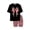 Black#9527, variant on BOOMNY Little Girls Outfit Set 2 Peice Clothes Set for Girl Short Sleeve Graphic Tops Shorts Cozy Kids Dailywear