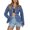 Blue, variant on Denim Jacket for Women Burrs Solid Color Lapel Button Down Slim Fit Stretch Casual Classic Outerwear