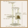thumbnail image 3 of PawHut 46Inch Scratching Cat Tree Multi Level Activity Center Beige, 3 of 9