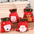 thumbnail image 3 of serony Christmas Drawstring Bags Candy Snacks Storage Xmas Snowman Handbag Snowflake Print Container Goodie Bag for Wrapping Holder Bear, 3 of 7