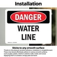 thumbnail image 3 of (2 Pack) Water Line OSHA Danger Sign 5 Inch X 3.5 Inch Vinyl Label Decal Sticker Weather Resistant, UV Protected for Workplace, Business, and Construction Site, Made in the USA, 3 of 7