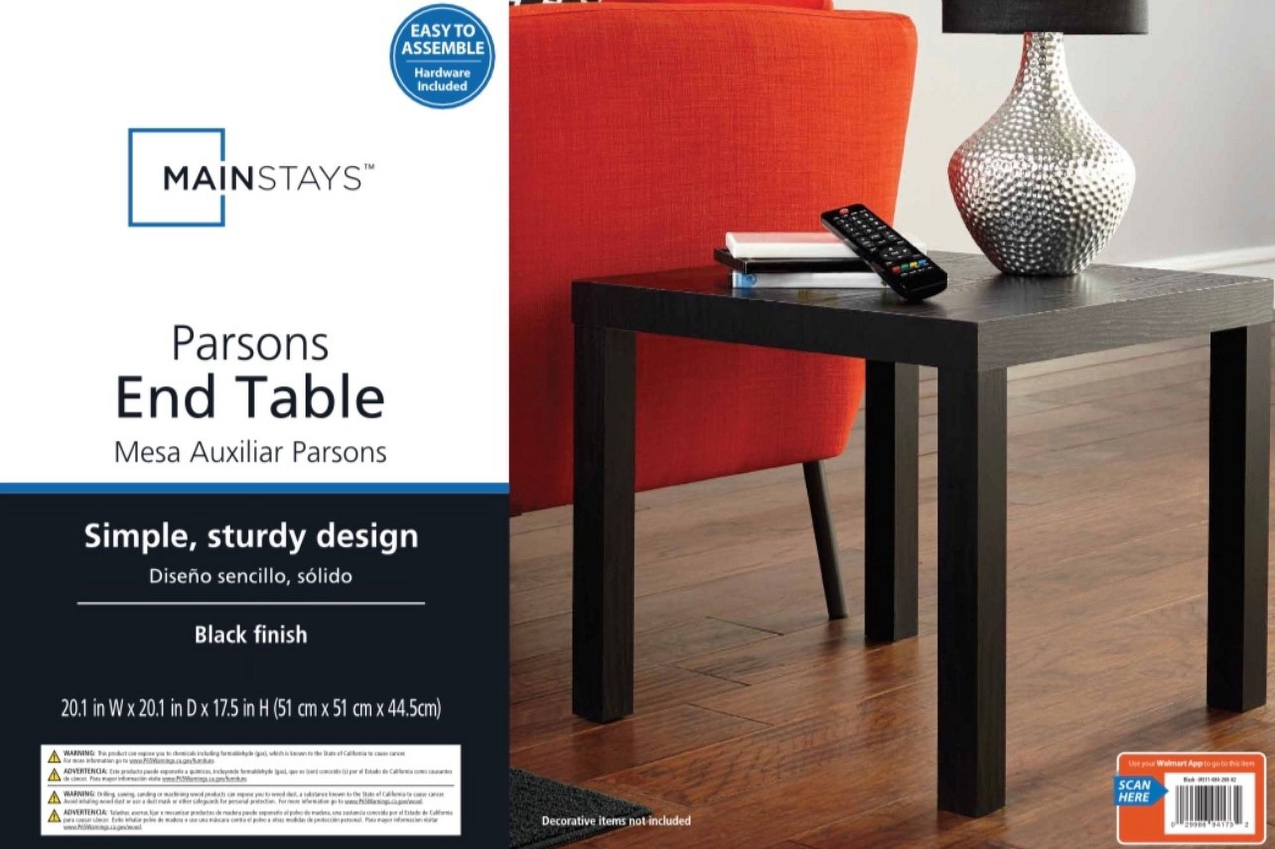 Mainstays Parsons End Table Black Oak Walmart